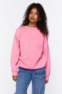 PINK ICING Basic Fleece Crew Pullover, image 1