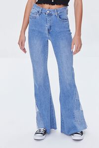 MEDIUM DENIM/MULTI Patchwork Flare Jeans, image 2