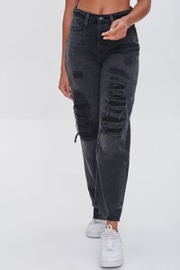 WASHED BLACK Distressed Straight-Leg Jeans, image 2