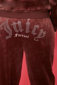 BROWN/SILVER Plus Size Rhinestone Juicy Couture Velour Joggers, image 2