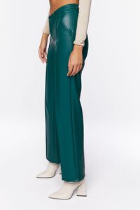 EMERALD Faux Leather Mid-Rise Trousers, image 3