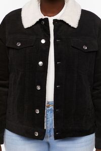 BLACK Plus Size Corduroy Jacket, image 5