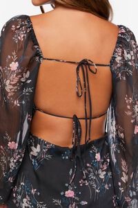 BLACK/MULTI Floral Open-Back Mini Dress, image 6