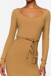 CAMEL Tie-Waist Slit Midi Dress, image 5