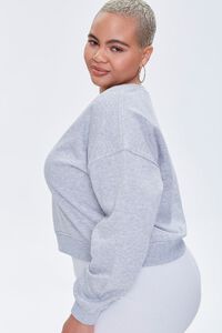 HEATHER GREY Plus Size Split-Neck Sweatshirt, image 2