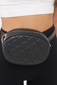 Faux Leather Quilted Belt Bag, image 2