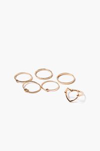 GOLD Heart Charm Assorted Ring Set, image 1