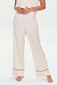BLUSH/BLACK Contrast-Trim Shirt & Pajama Set, image 5
