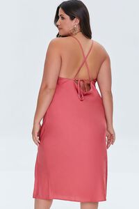ROSE PETAL Plus Size Satin Cami Dress, image 3