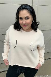 TAUPE/BLACK Plus Size Stand Up To Cancer Graphic Pullover, image 1