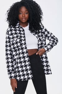 BLACK/WHITE Houndstooth Button-Front Jacket, image 1