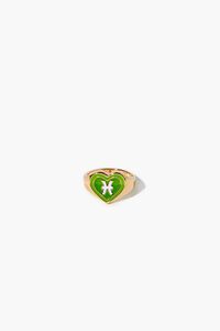 PISCES/GOLD Astrology Heart Cocktail Ring, image 1
