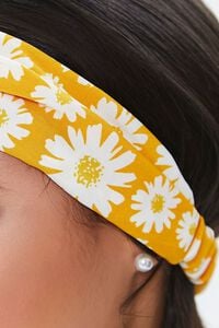 YELLOW/MULTI Floral Print Twisted Headwrap, image 3