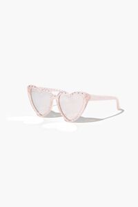 PINK/PINK Polka Dot Heart-Shaped Sunglasses, image 4