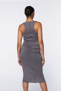 SILVER Racerback Ruched Midi Dress, image 3