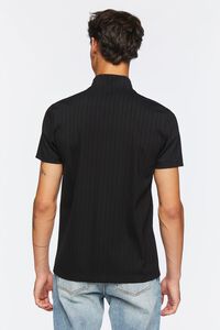 BLACK Half-Zip Textured Funnel Neck Shirt, image 3