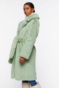 SAGE Faux Fur Belted Coat, image 2
