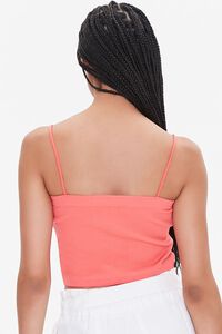 CORAL Ribbed Lace-Up Cropped Cami, image 3