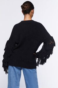 BLACK Chunky Fringe-Trim Sweater, image 4