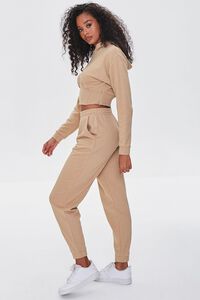 TAN French Terry Hoodie & Joggers Set, image 2