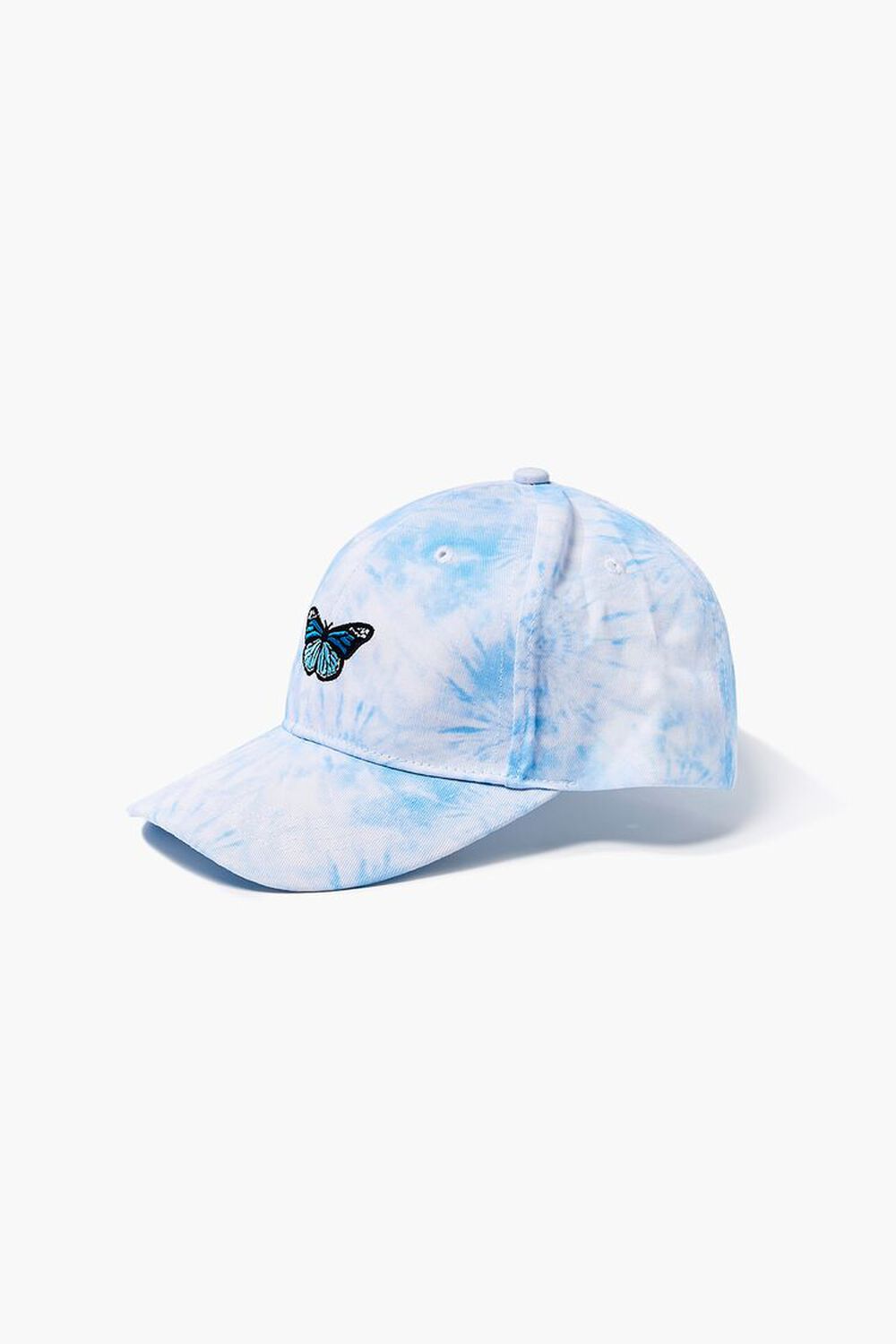 WHITE/BLUE Butterfly Embroidered Graphic Dad Cap, image 2
