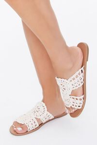 WHITE Crochet Flat Sandals, image 1