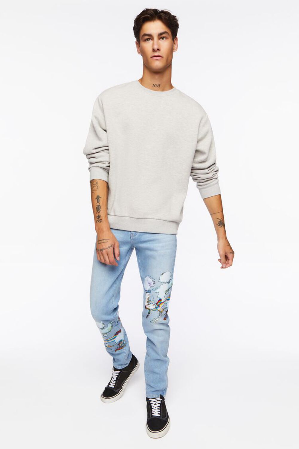 Cloud Graphic Skinny Jeans, image 1