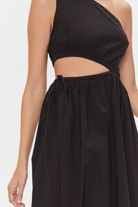 BLACK One-Shoulder Cutout Midi Dress, image 5
