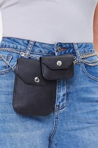 SILVER/BLACK Coin Purse Layered Chain Belt, image 2
