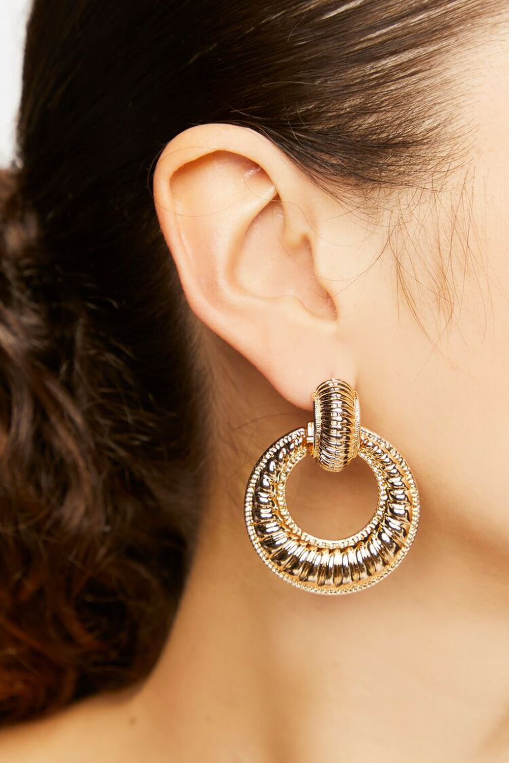 GOLD Dual-Hoop Drop Earrings, image 1