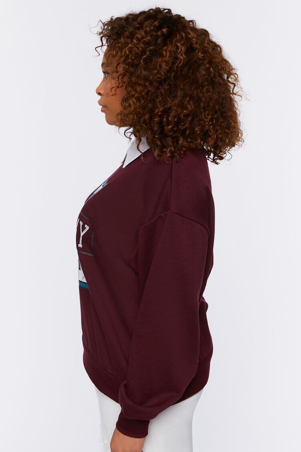 BURGUNDY/MULTI Plus Size Academy Graphic Pullover, image 2