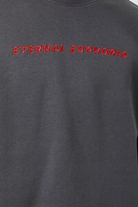 CHARCOAL/RED Embroidered Eternal Euphoria Pullover, image 5