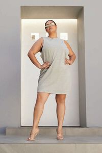 HEATHER GREY Plus Size T-Shirt Mini Dress, image 1