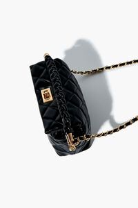 BLACK Twisted Faux Leather Crossbody Bag, image 4