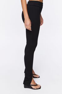 BLACK Split-Hem High-Rise Pants, image 3