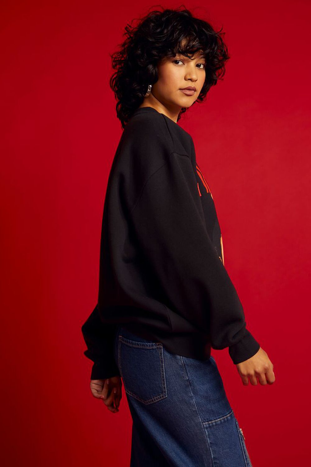 BLACK/MULTI Selena Graphic Fleece Pullover, image 3
