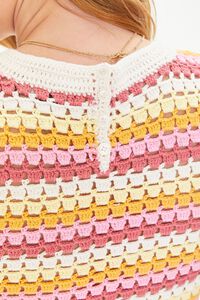 CREAM/MULTI Striped Crochet Top, image 5