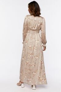 TAUPE/MULTI Chiffon Floral Print Maxi Dress, image 3