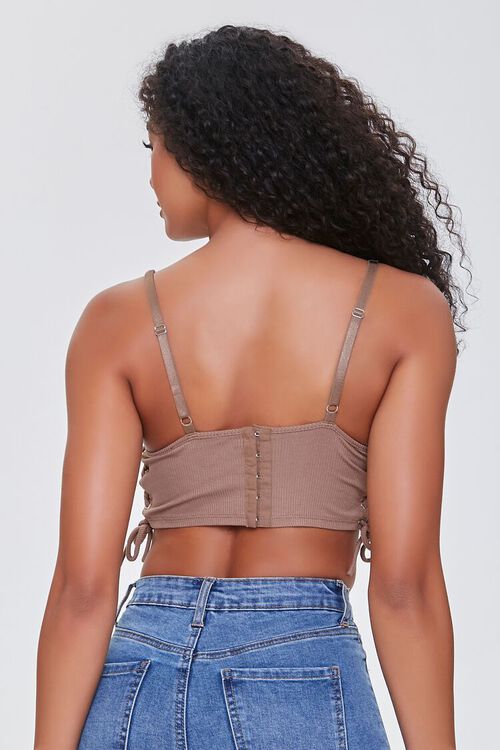 TAUPE Lace-Up Cropped Cami, image 3