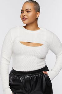VANILLA Plus Size Cable-Knit Combo Top, image 6