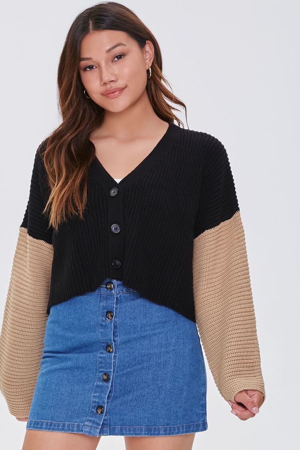 Colorblock Cardigan Sweater, image 1