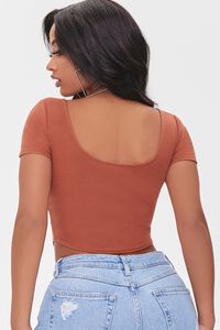 RUST Ribbed Inverted-Seam Crop Top, image 3