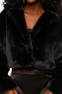 BLACK Plush Cropped Coat, image 6