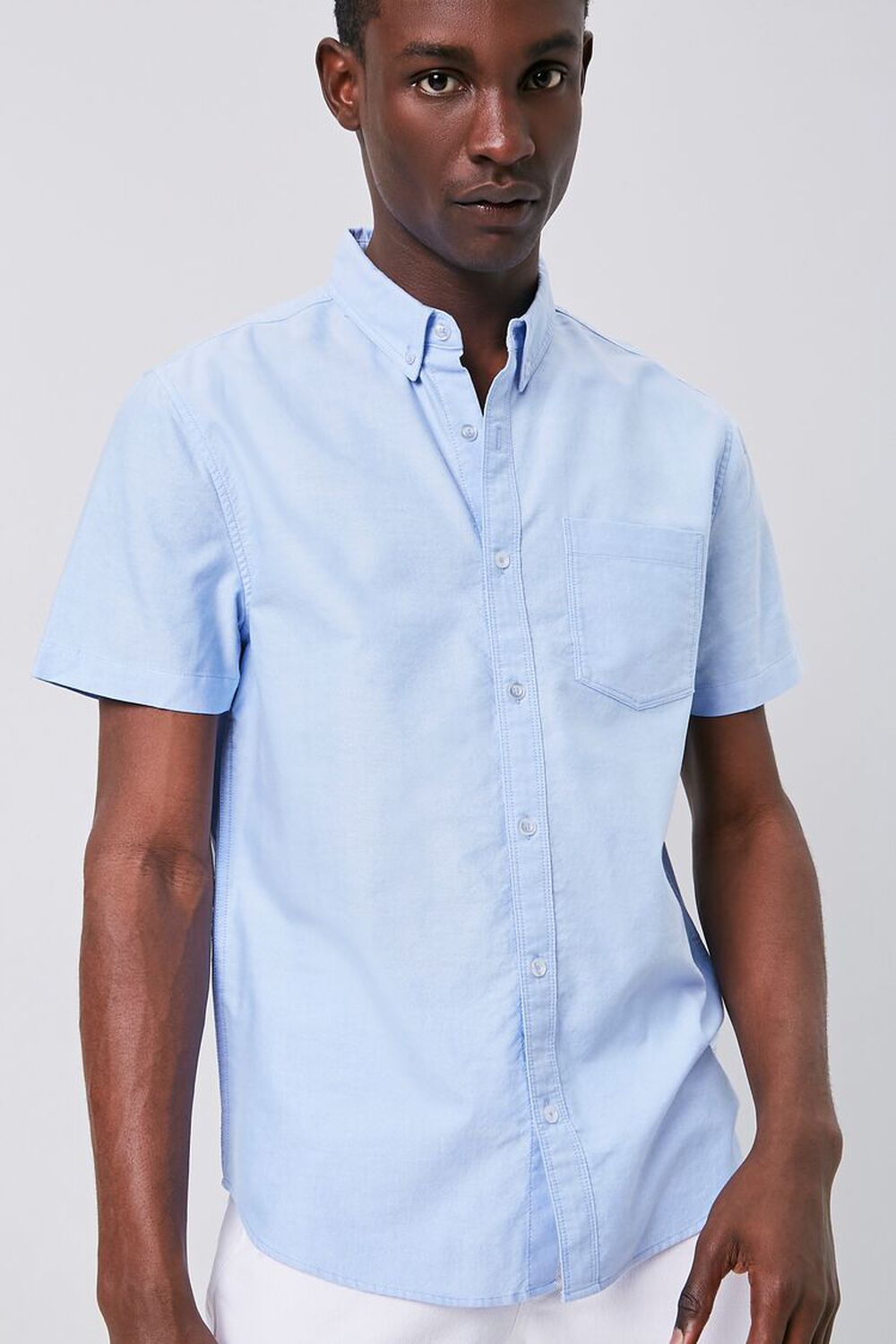 BLUE Fitted Oxford Pocket Shirt, image 1