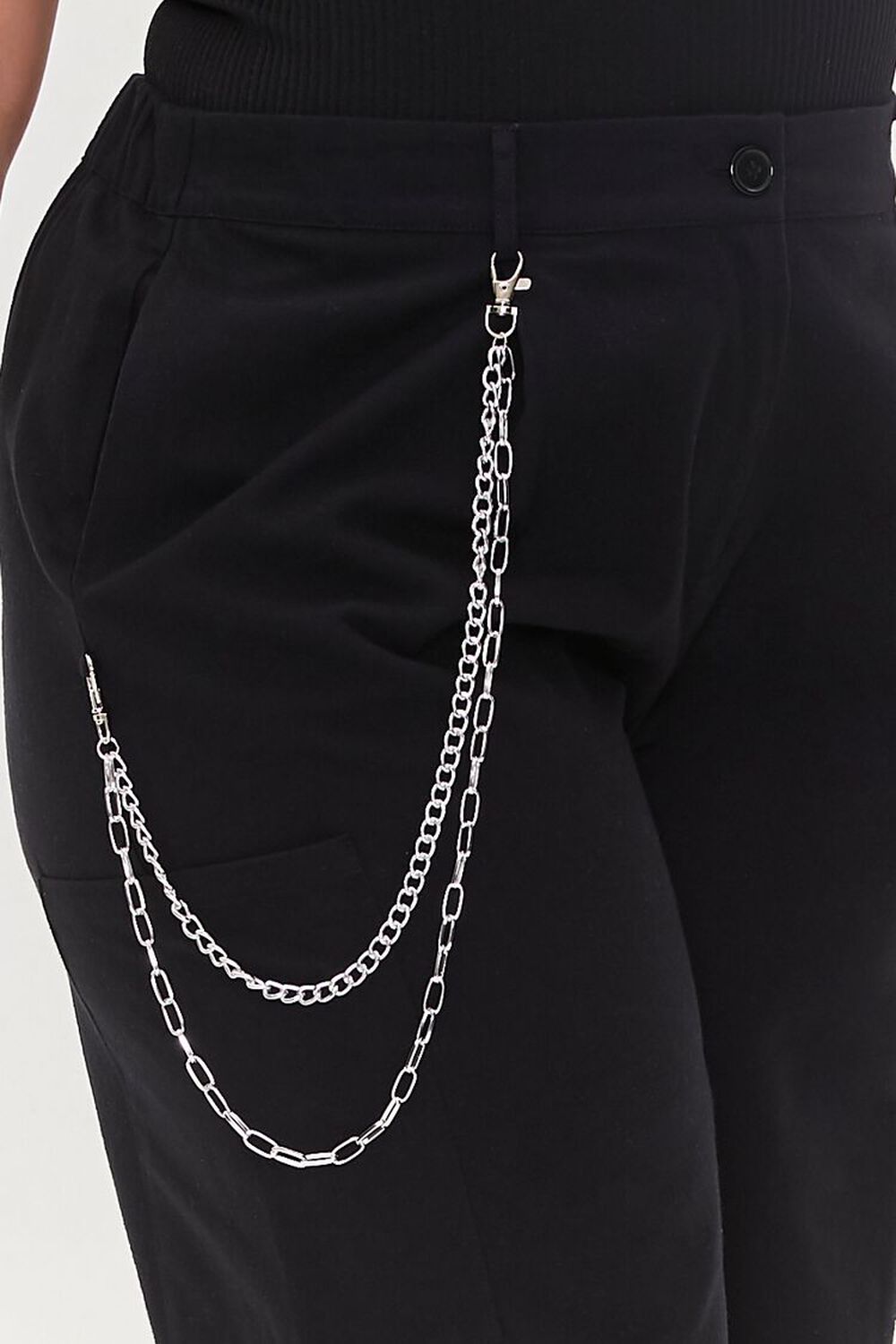 Forever 21 Plus Women's Wallet Chain Pants in Black, 0x | F21