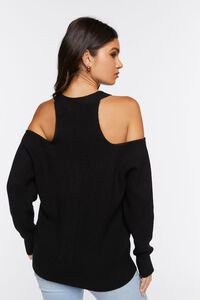 BLACK Open-Shoulder Sweater-Knit Top, image 3