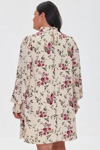 CREAM/MULTI Plus Size Recycled Floral Shift Dress, image 3