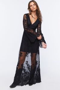 BLACK/BLACK Crochet Lace Maxi Dress, image 1