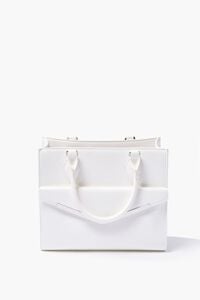 WHITE Structured Faux Leather Satchel, image 1