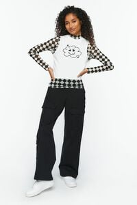 Checkered Print & Cloud Graphic Combo Tee, image 4